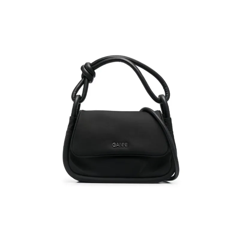 GANNI Knot Flap Over Shoulder Bag-0