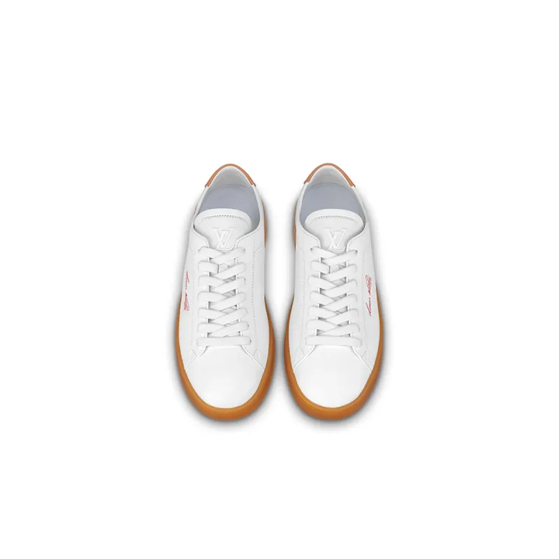 LOUIS VUITTON Lv Resort Sneakers 'White Orange'-3