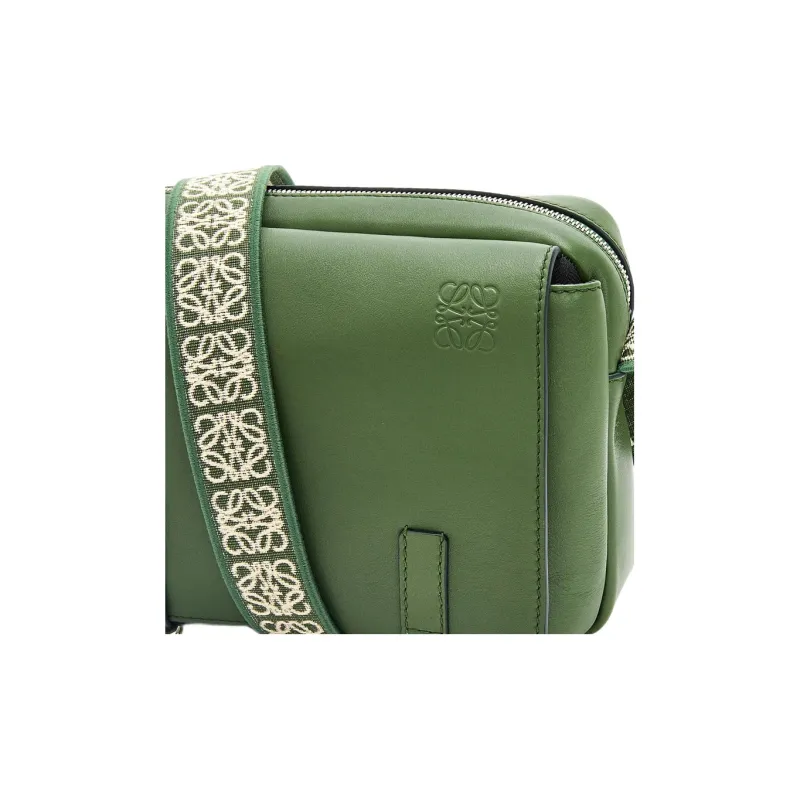 LOEWE Cow Leather Messenger Bag, Shoulder Bag, Crossbody Bag Extra Small Men's Hunter Green-4