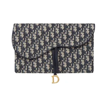 DIOR Saddle Fabric Clutch Regular Women's Blue