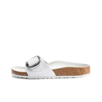 Birkenstock Madrid Big Buckle Leather Narrow Fit Sandals 'White' Women's