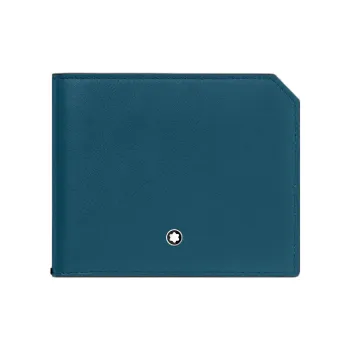 MONTBLANC Calfskin Coin Purse Wallet Men's Blue