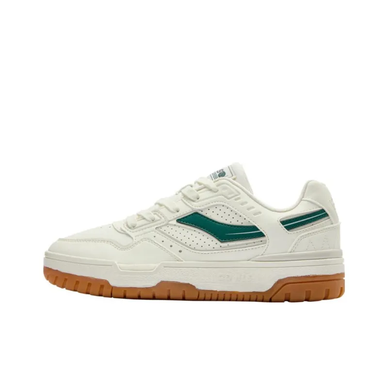 QIAODAN Inheritance 2.0 Slip-Resistant Low-Top Skateboard Shoes Women's Green White-0