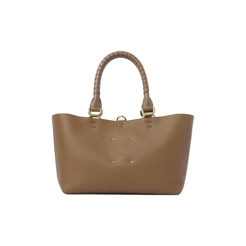 Chloe Marcie Grain Calfskin Tote Bag, Shopping Bag, Shoulder Bag, Handbag Small Size Women's Brown-1