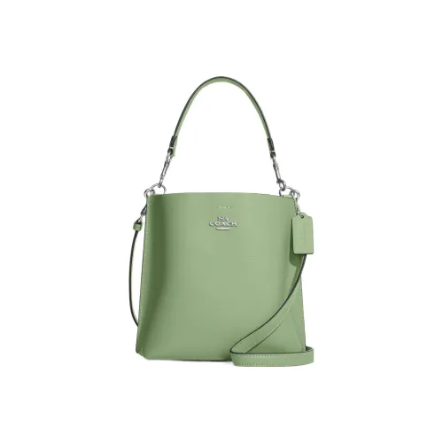 COACH Mollie Leather Bucket Bag, Shoulder Bag, Crossbody Bag Small Size Women's Green