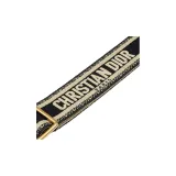 DIOR Embroidered Cow Leather Patchwork Shoulder Strap Bag Straps Women's Black