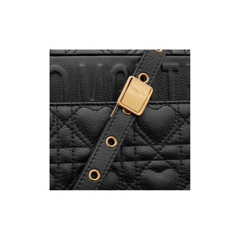 DIOR Cow Leather Chain Shoulder Bag, Crossbody Bag, Handbag Women's Black-5