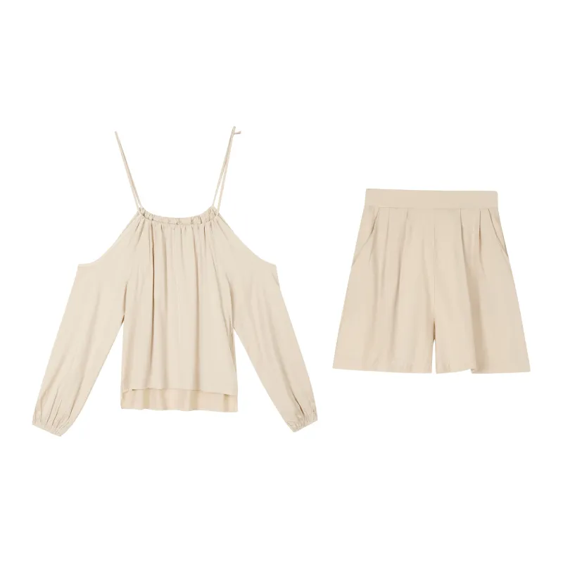 EIDOLON GRAIN Shirt Matching Set Women's Apricot-1
