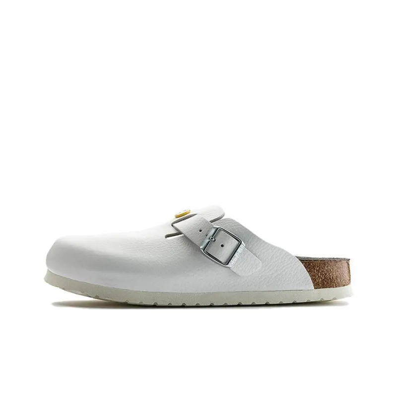 Birkenstock Boston Esd Natural Leather Narrow Fit Sandals 'White' Women's-0