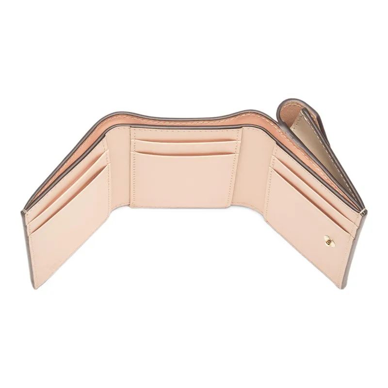 FENDI Leather Money Clip Card Holder Wallet Medium Size Women's Pink/Dove Gray-2