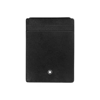 MONTBLANC Meisterstuck Full Grain Cow Leather Card Holder Men's Black