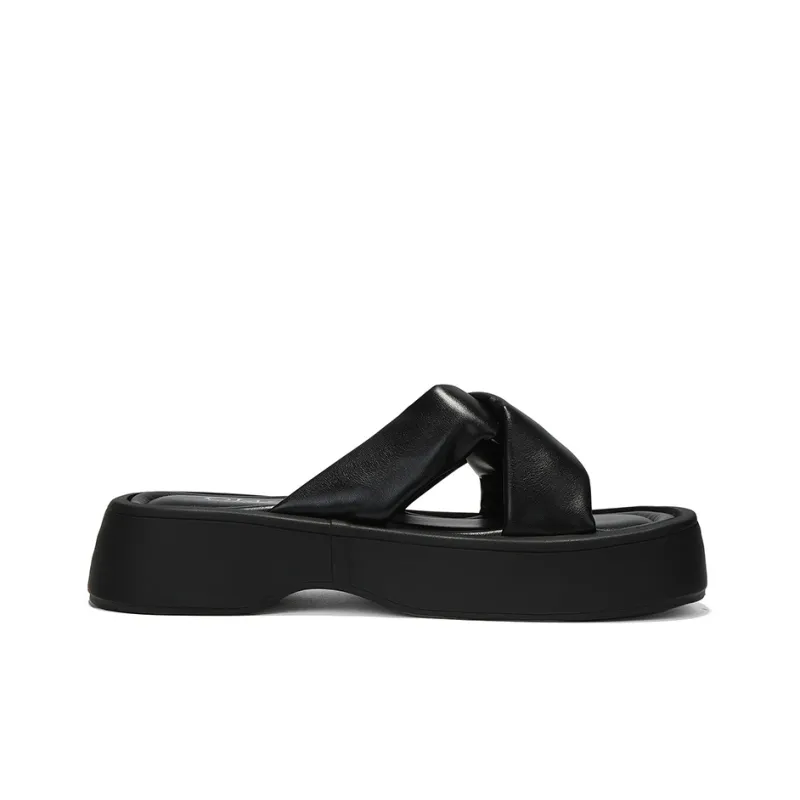 OMS Slide Slippers Women's Black/White-1