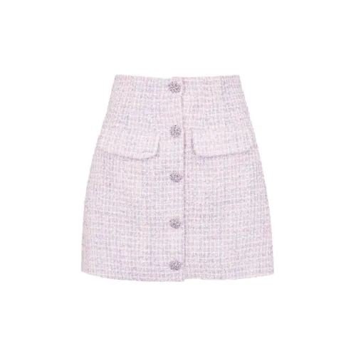 Self-portrait Casual Short Skirts Women's Light Pink