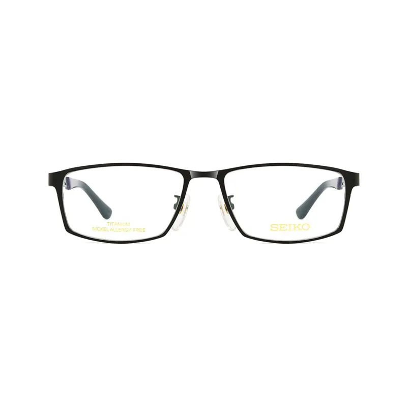 SEIKO Rectangular Eyeglass Frames Men's Black-1