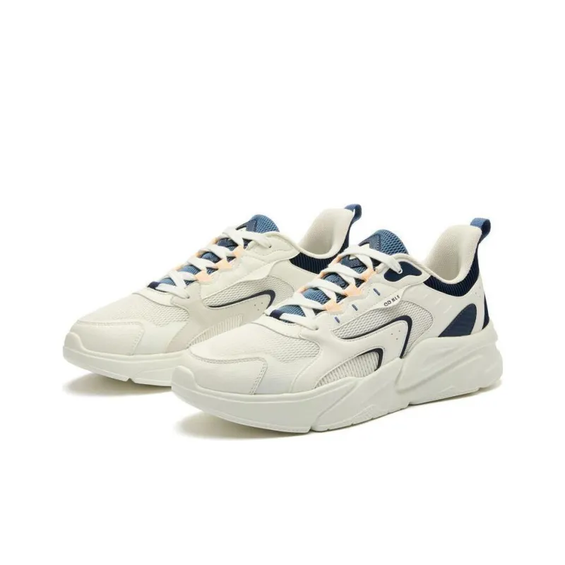 QIAODAN Breathable And Resilient Low Top Casual Running Shoes Men's Blue White-3