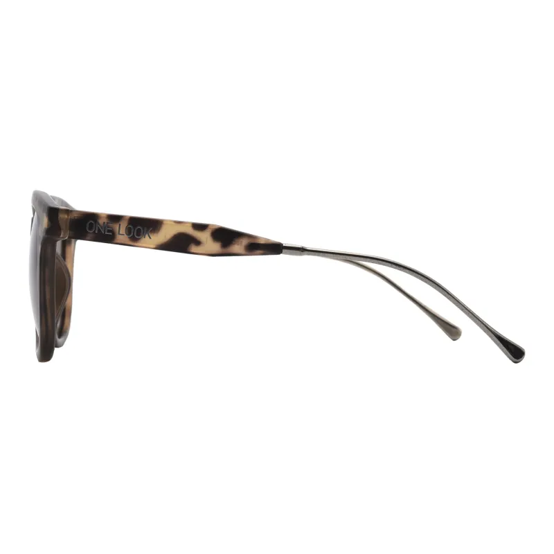 Sijue TR/Memory Plastic Round Sunglasses Unisex Black Frame/Leopard Print Frame-6
