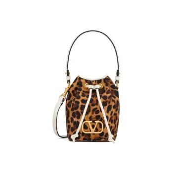 Valentino GARAVANI Canvas Canvas Bag Bucket Bag Shoulder Bag Crossbody Bag Handbag Mini Women's Brown/Black