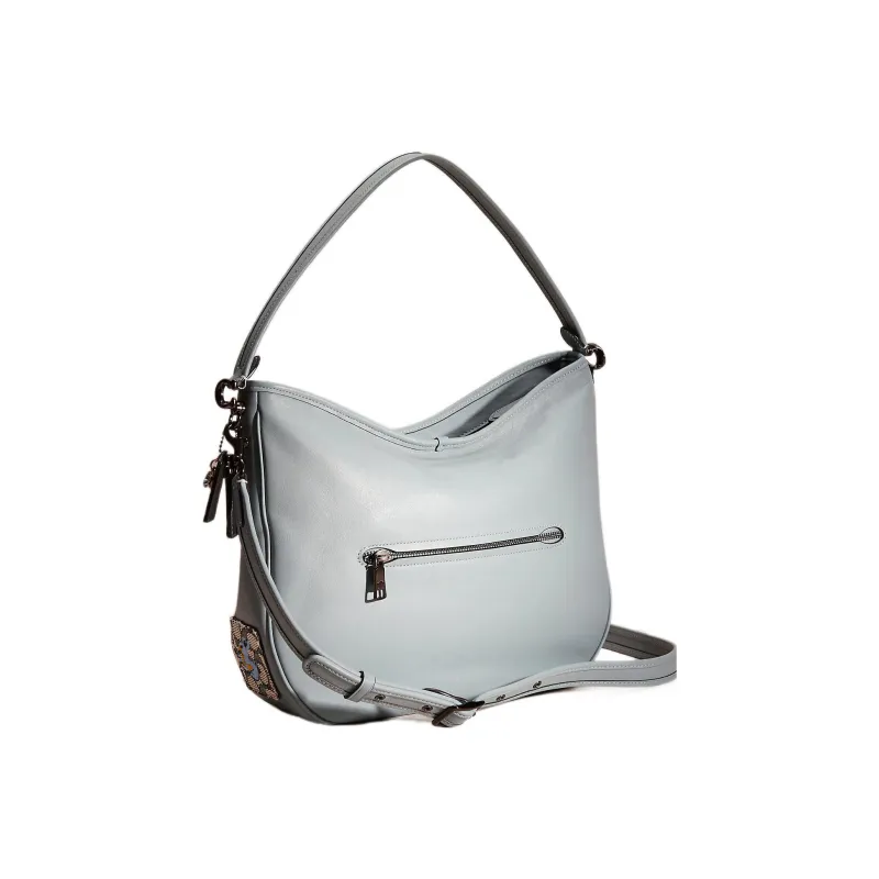 COACH Hobo Leather Hobo Bag Shoulder Bag Tubas Women's Light Blue-1
