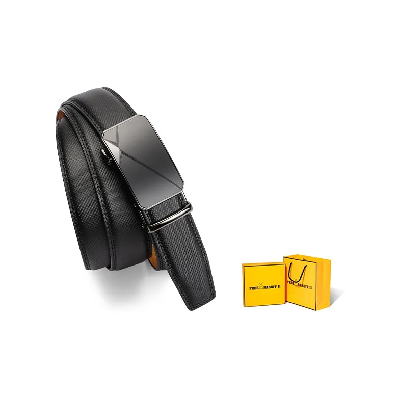 FREE RABBITⅡ Business Jeans With Automatic Buckle Leather Belts Men's 3.5cm-0