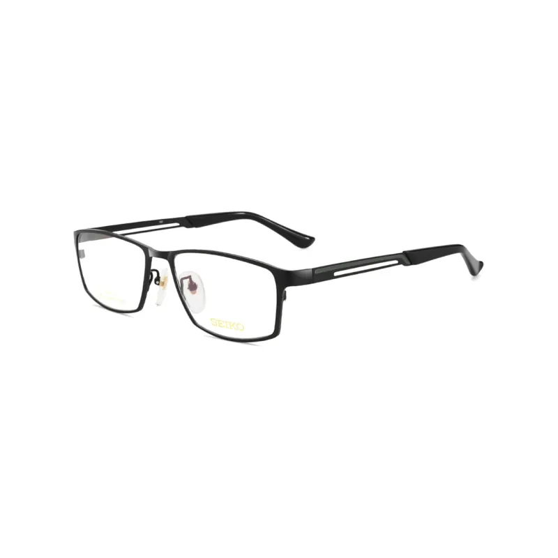 SEIKO Rectangular Eyeglass Frames Men's Black-0