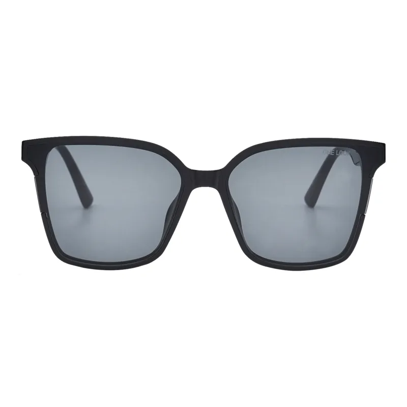 Sijue TR/Memory Plastic Alloy Square Sunglasses Unisex Black Frame/Tea Brown Frame-2