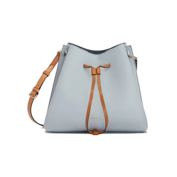 Furla Gioia Grained Calfskin Bucket Bags Shoulder Bag Crossbody Bag Small Size Women's Sky Blue