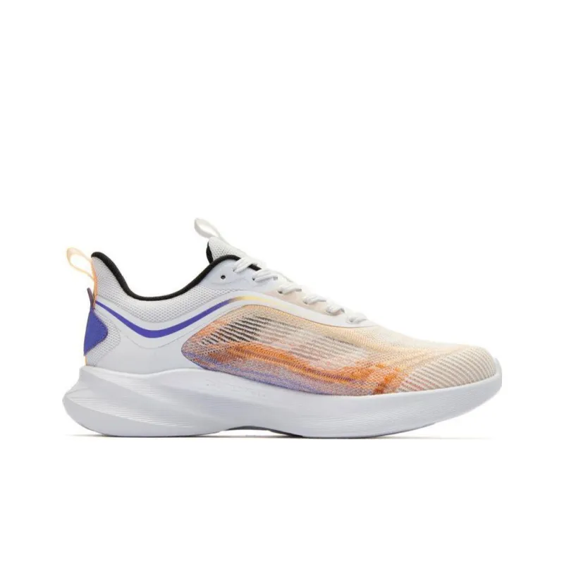 QIAODAN Rebound Lightweight Low-Top Running Shoes Men's White Orange Purple-1