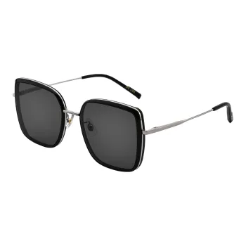 Sijue TR/Memory Plastic Square Sunglasses Unisex Black