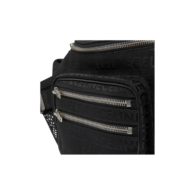 CELINE Jacquard Calfskin One Shoulder Crossbody Bag, Sling Bag, Fanny Pack Men's Black-3