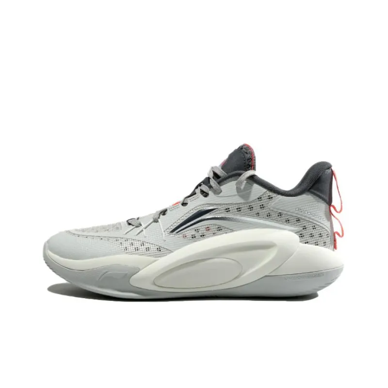 LiNing Cushioning Wear Resistant Low Top Basketball Shoes Men's Gray-0
