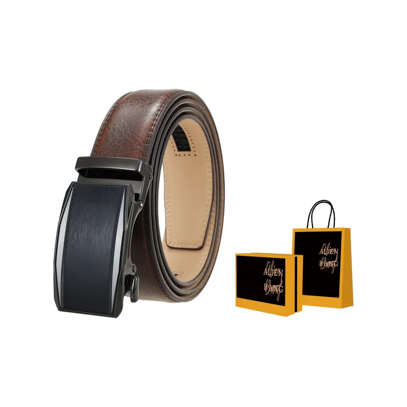 ALIEN BANG Cow Leather Leather Belts Men's Width  3.5cm-1