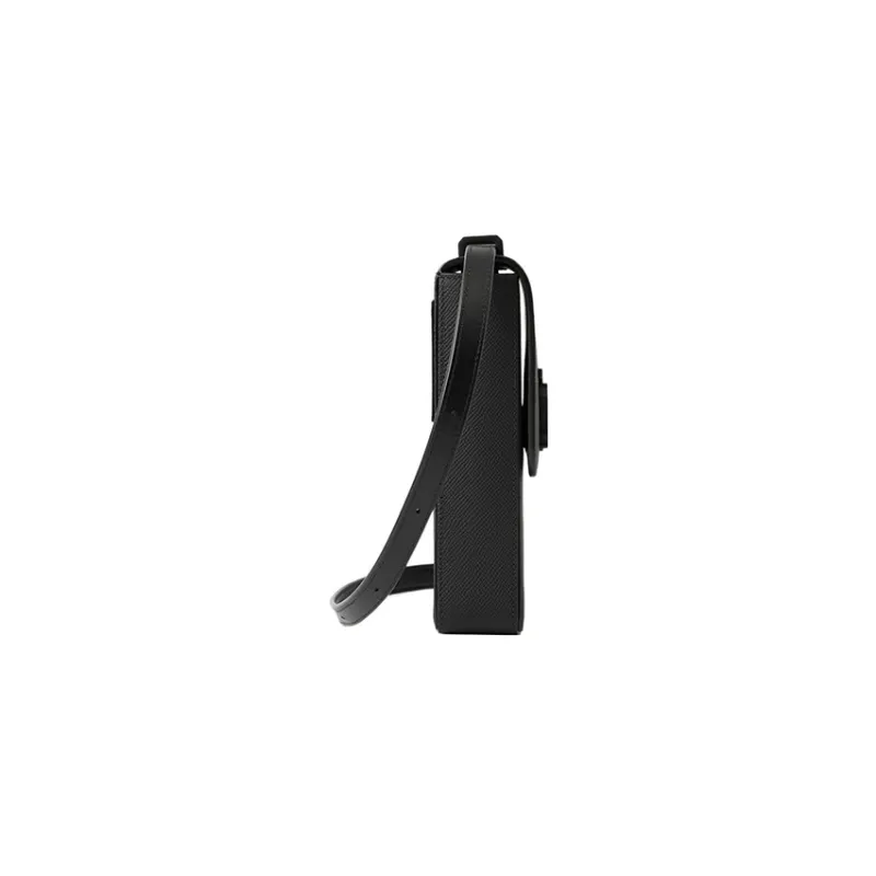 Burberry Calfskin One Shoulder Crossbody Cell Phone Pouch Men's Black-1