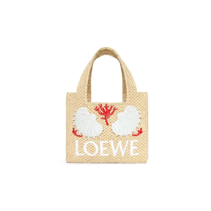 LOEWE Raffia Fiber Tote Bag Shopping Bag Handbag Mini Women's Natural-0