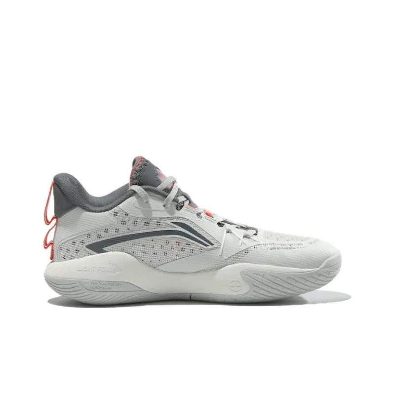 LiNing Cushioning Wear Resistant Low Top Basketball Shoes Men's Gray-1