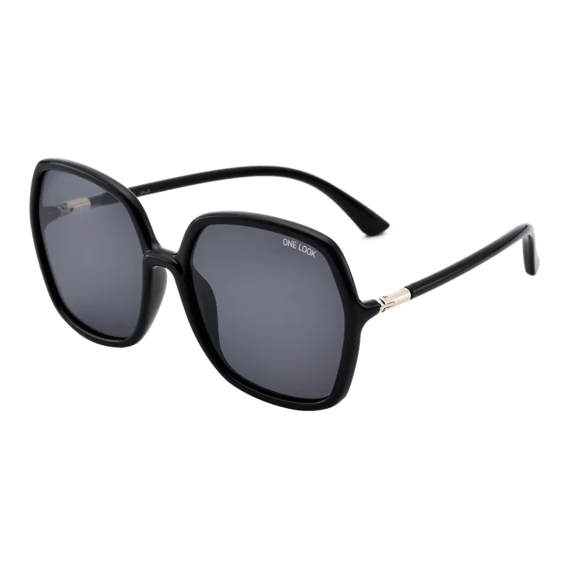 Sijue TR/Memory Plastic Irregular Shape Sunglasses Unisex Black Frame With Transparent Outline-0
