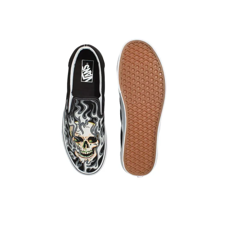 Vans Classic Slip On 'Flame Skull' Sneakers-4