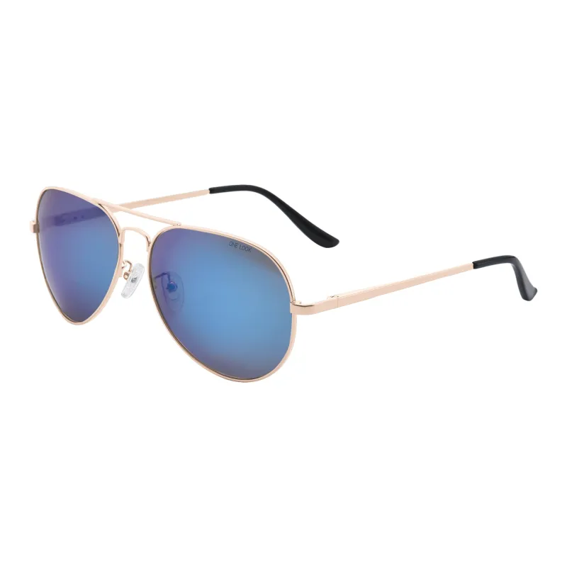 Sijue Aviator Sunglasses Unisex Gold Frame/Black Frame-0