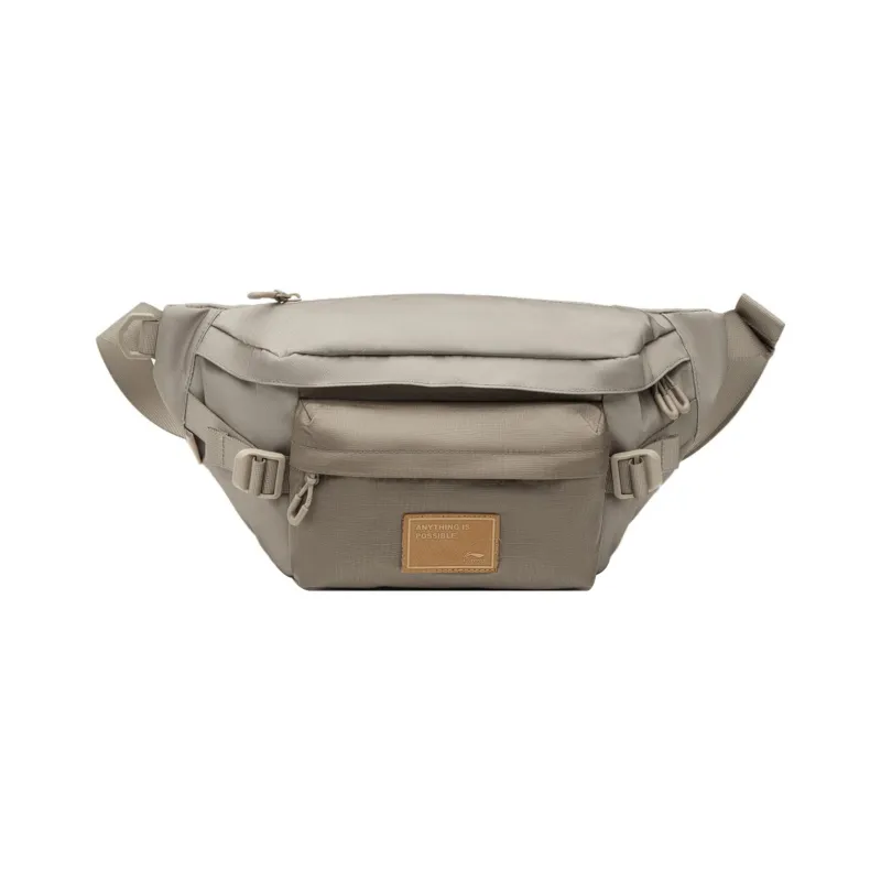 LiNing Sports Life Collection Polyester Fanny Pack, One Shoulder Bag, Crossbody Bag, Sling Bag Regular Unisex Khaki-0