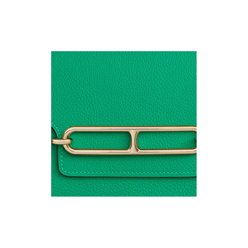 HERMES Roulis Evercolor Calfskin Wallet Coin Purse Card Holder Fanny Pack Women's Green-3
