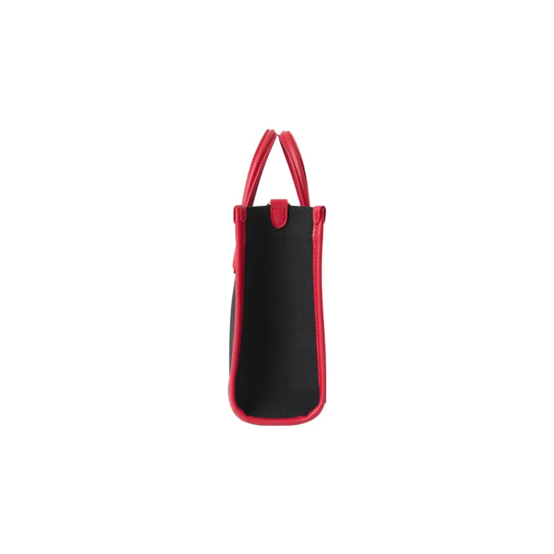 Burberry Freya Canvas With Leather Tote Bag Shopping Bag Handbag Mini Women's Black/Red-1
