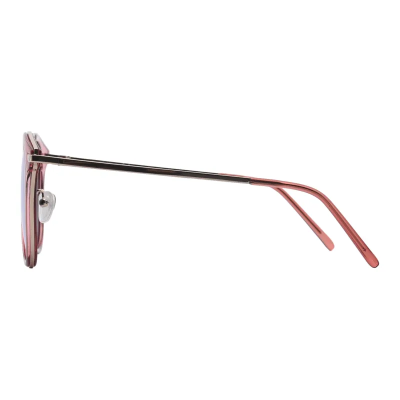 Sijue Alloy Round Sunglasses Unisex Pink Frame/Black Frame-6