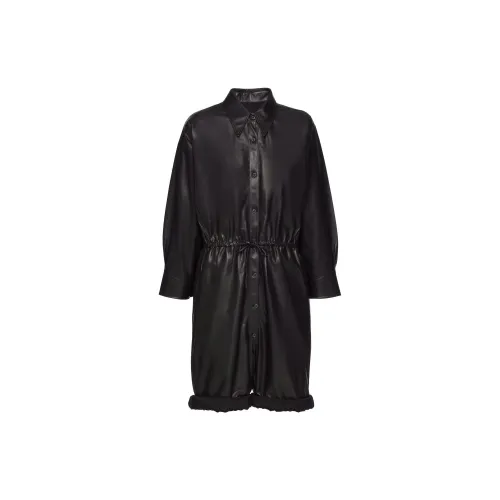 PRADA Drawstring-waist Long-sleeve Playsuit