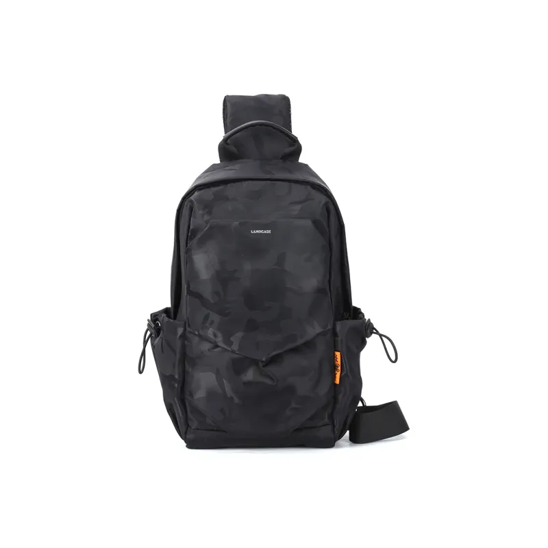 LANDCASE Fabric Crossbody Bags Sling Bags Unisex Black/Camouflage Black-1