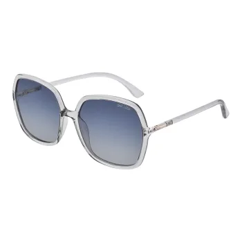 Sijue TR/Memory Plastic Irregular Shape Sunglasses Unisex Black Frame With Transparent Outline