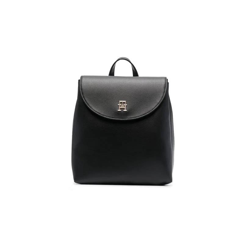 Tommy Hilfiger Grained Calfskin Backpack Women's Black-0