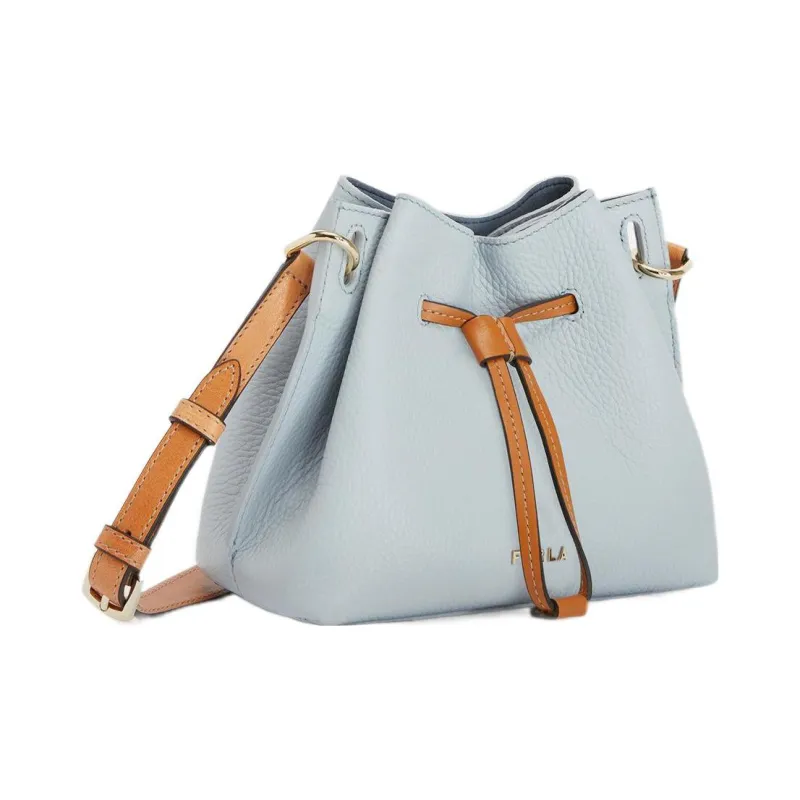 Furla Gioia Grained Calfskin Bucket Bags Shoulder Bag Crossbody Bag Mini Women's Sky Blue-1