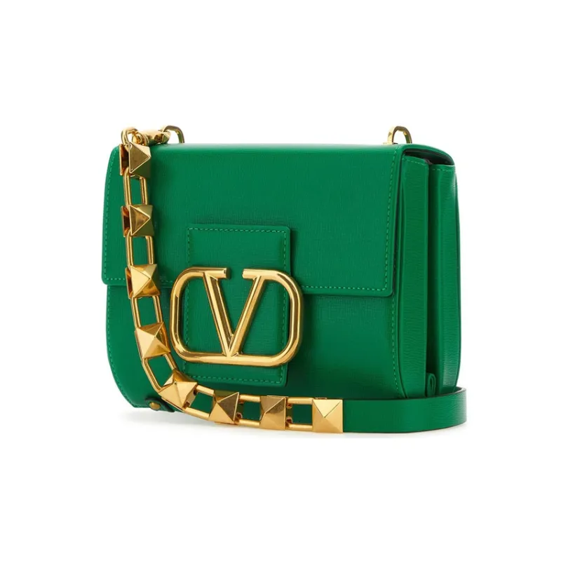 Valentino GARAVANI Calfskin Shoulder Bag, Crossbody Bag Women's Green-2