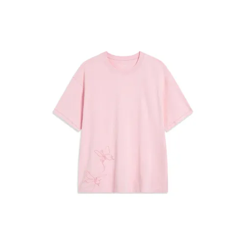 LINING Sports Life Collection T-Shirts Unisex New Coral Pink