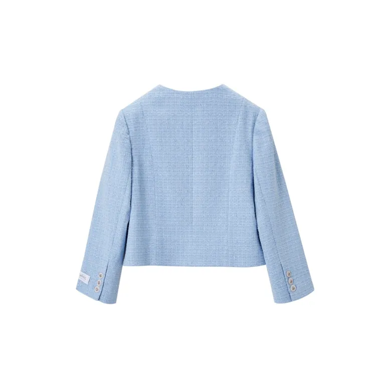 OVV Jackets Women's Aqua Blue Solid Color 03-1