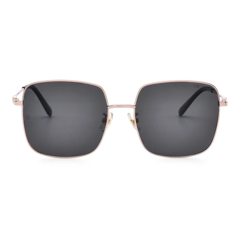 Sijue Alloy Irregular Shape Sunglasses Unisex Gold Frame-1